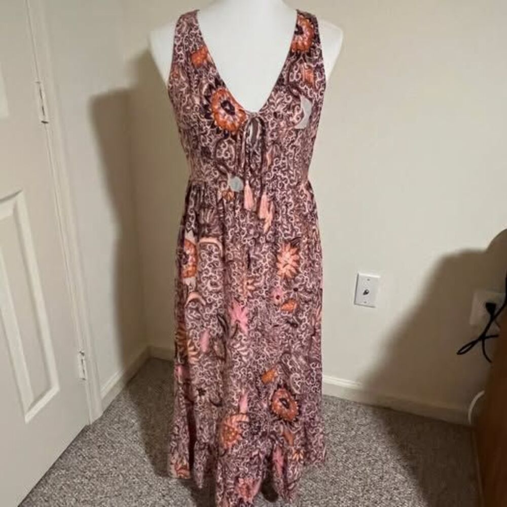 Madewell Floral V-Neck Tie Front Dress Size 4
